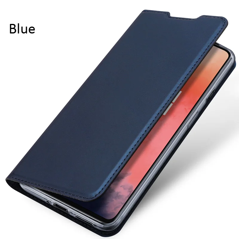 DUX DUCIS чехол для Oneplus 7 7T Pro книга флип кожаный бумажник Coque - Цвет: Blue