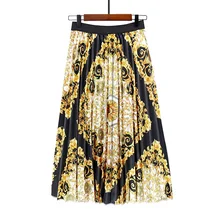 3XL Мультяшные плиссированные юбки длинные женские s миди-юбка с высокой талией для женщин лето осень Rok вечерние рождественские Jupe уличная одежда