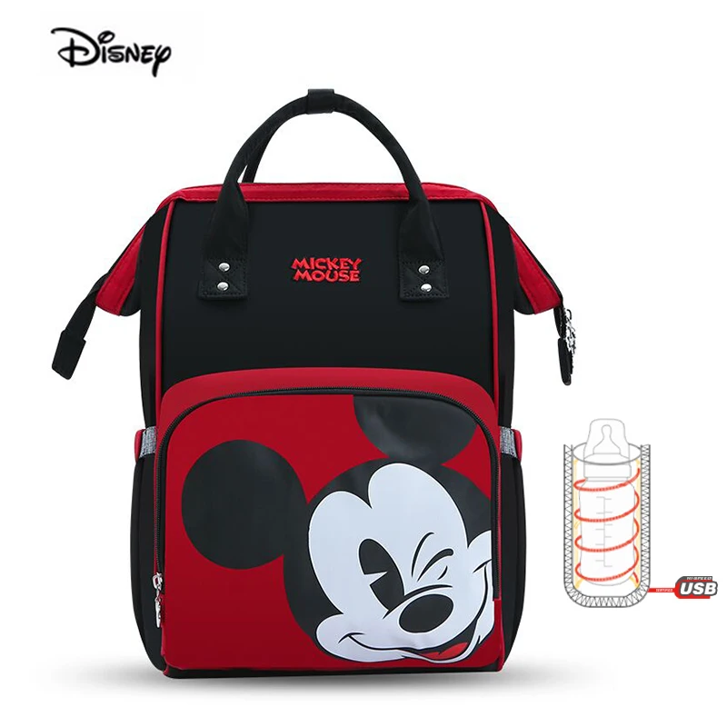 Disney Микки Минни мультфильм мумия мешок Многофункциональный подгузник ребенка USB бутылка изоляции сумки для беременных большой емкости пеленки мешок - Цвет: 25
