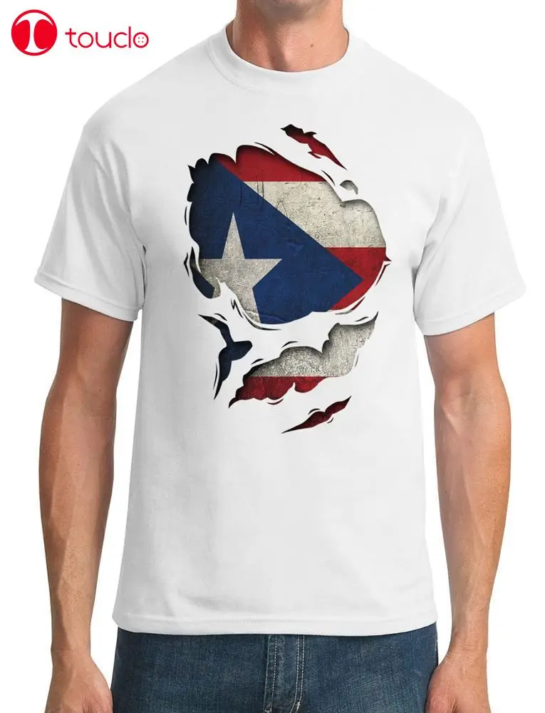 

2019 100% Cotton Puerto Rico Ripped Effect Under Shirt - Mens T-Shirt Tee Shirt Hoodies