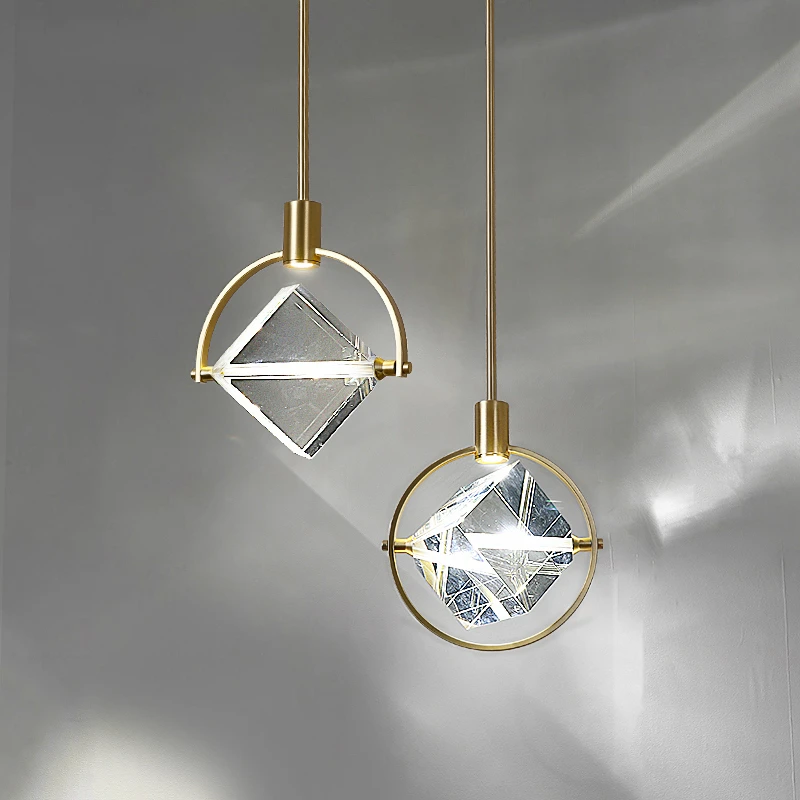 K9 Crystal LED Chandelier Modern Kitchen Island Golden Restaurant Hanging Light Nordic Dining Room Bedroom Bedside Pendant Lamp | Освещение