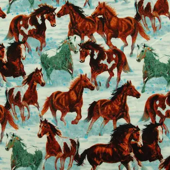 

1 yard horse printed Cotton Woven Fabric (width=108cm)