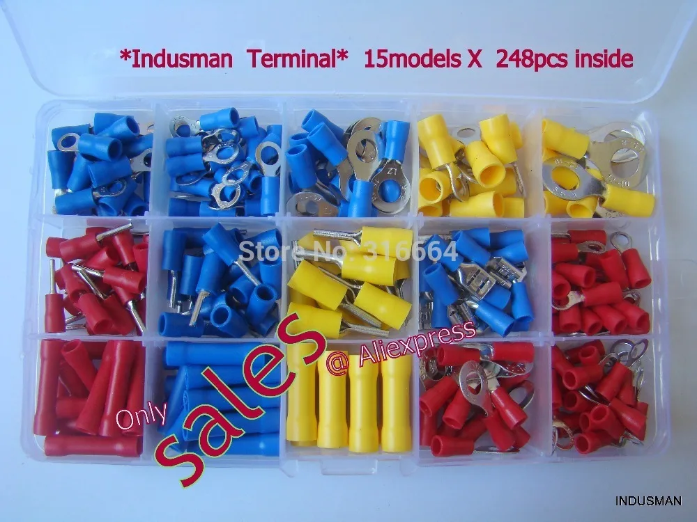 Conector do Fio do Terminal Cabo de Entrada Dupla Teminator Atacador Ponteira Kit Elétrico Crimp Final 780pcs 4 Crimp conector do fio do terminal final cabo de entrada Dupla