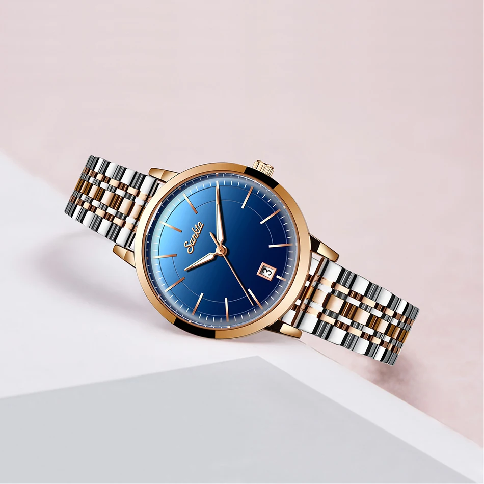 Women Watches New SUNKTA Rose gold Blue Ladies Bracelet Watch womens quartz dress wristwatch feminino reloj mujer kol saati+Box