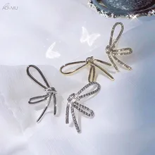 AOMU Винтажные серьги со стразами и цирконием, простые ассиметричные шпильки геометрической формы, подарки на день рождения, свадебные украшения, кулон из серьги
