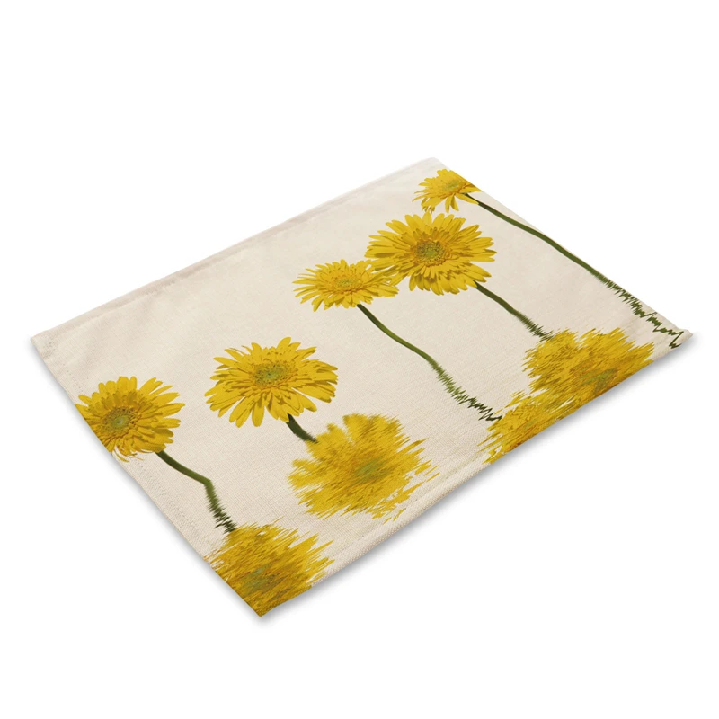 Pattern 6 CD02112 американский стиль свежий Подсолнух, маргаритки печати столовые приборы для обеденного стола теплоизоляционные чашки подставки кухонные коврики - Цвет: Pattern 6