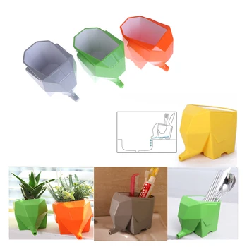 

Elephant kitchen storage box elephant drainer multifunctional toothbrush tableware pen holder flower pot stationery storage box