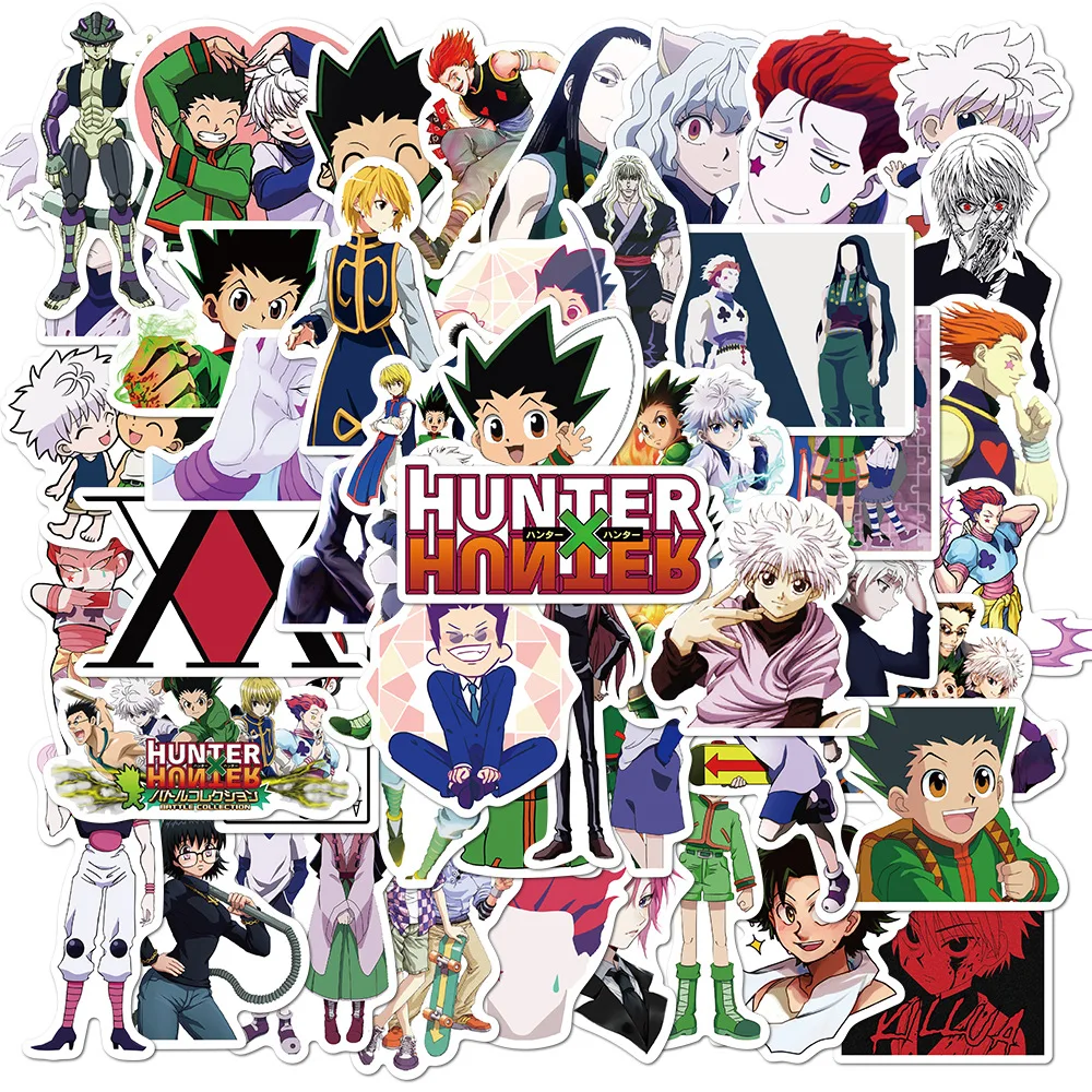 50 HUNTERxHUNTER Japanese Anime Stickers GON FREECSS Killua Zoldyck Hisoka Trunk Laptops Waterproof Journal Stationery Sticker | Канцтовары