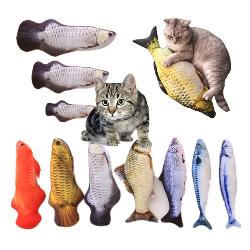 Hot New Pet Kitten Cat Fish Shape Mint Catnip Chewing Play Catnip Scratch Toy 