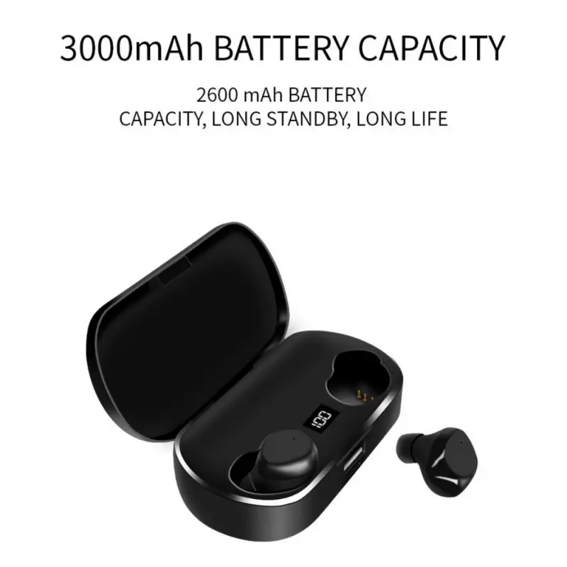 Новые TWS Bluetooth наушники 5,0 беспроводные наушники IPX6 водонепроницаемые устойчивое портативный цифровой дисплей сенсорное управление Спортивная гарнитура