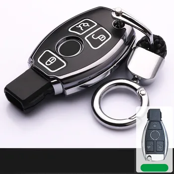 

Luminous alloy Car Key Cover Case For Mercedes Benz W203 W204 W212 C180 GLK300 CLS CLK CLA SLK AMG Accessories Retro Key Set Bag