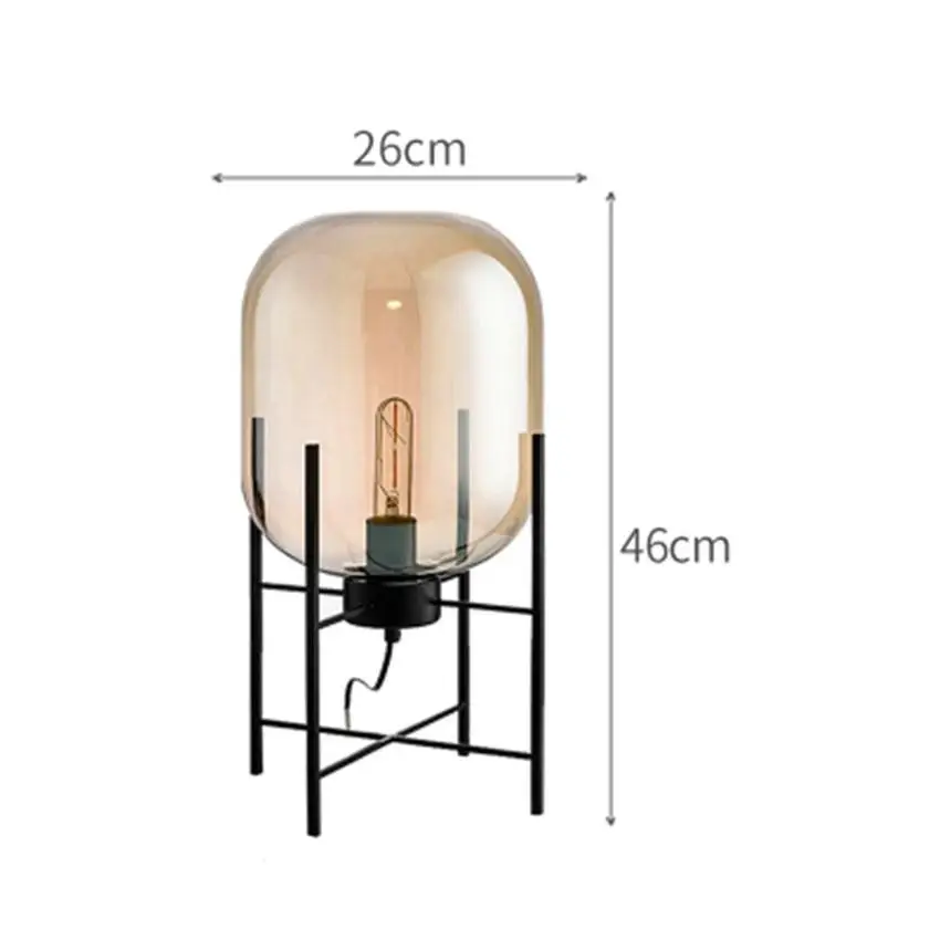 S Cognac color Скандинавский стеклянный светодиодный напольный светильник Vloerlamp, стоячий светильник s для гостиной, спальни, ресторана, торшер, Кухонные светильники - Цвет абажура: S Cognac color