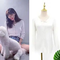 Kpop 4Minute Kim Hyun A same 2019 летние модные белые толстовки с круглым вырезом Женские Вязаные толстовки с длинными рукавами в стиле Харадзюку