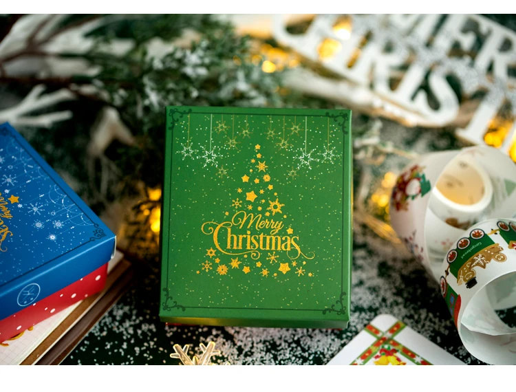 10 Pcs/Box Vintage Christmas Gold Foil Washi tape Set Elk Snowman diy decoration for scrapbooking masking tape adhesive tape