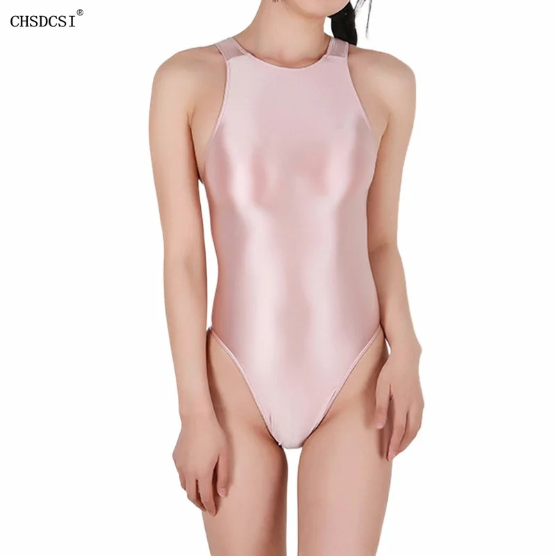 

CHSDCSI Sexy Jumpsuits For Women 2021 Casual High Waist Shiny Solid Bodysuits Club Outfit Long Sleeve Femme Skinny Playsuits