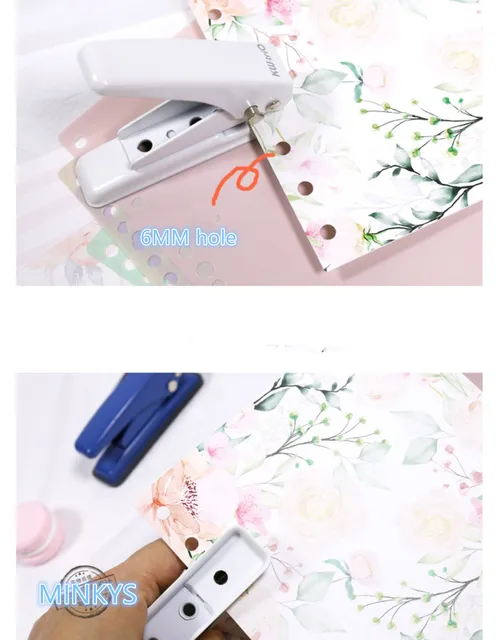 MINKYS Kawaii Binder Hole Punch For Journal Paper Ring DIY Paper
