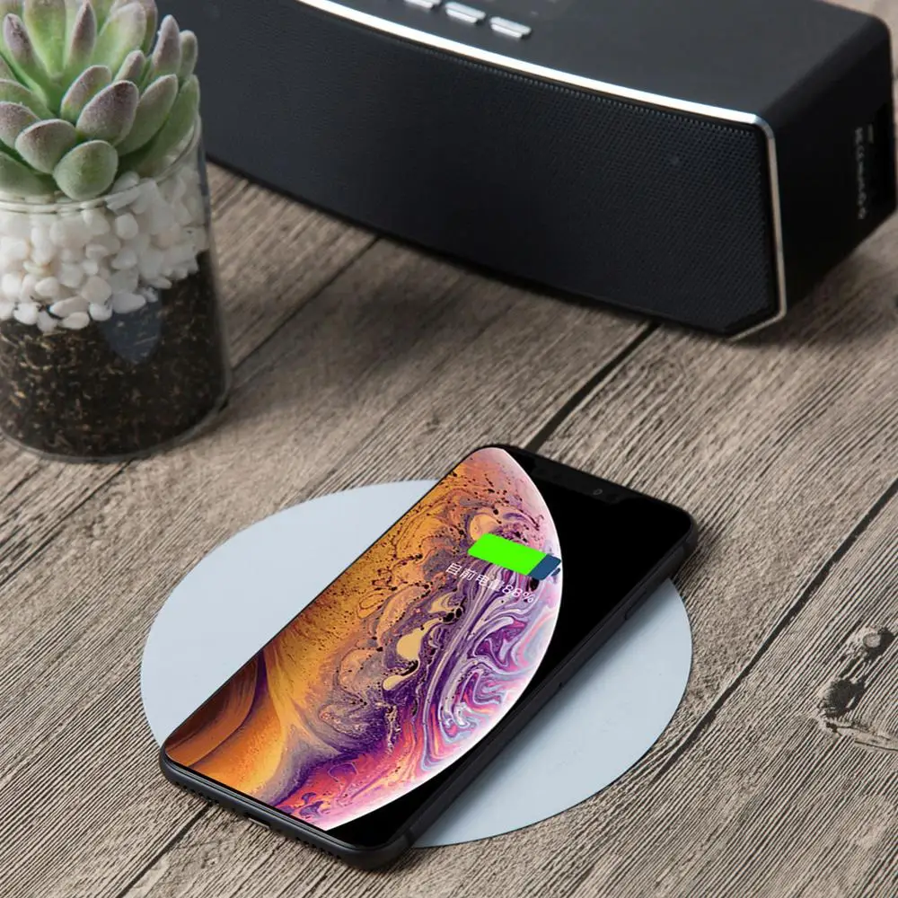 Беспроводное зарядное устройство Qi 10 Вт для ios X/XS Max XR 8 Plus зеркальная Беспроводная