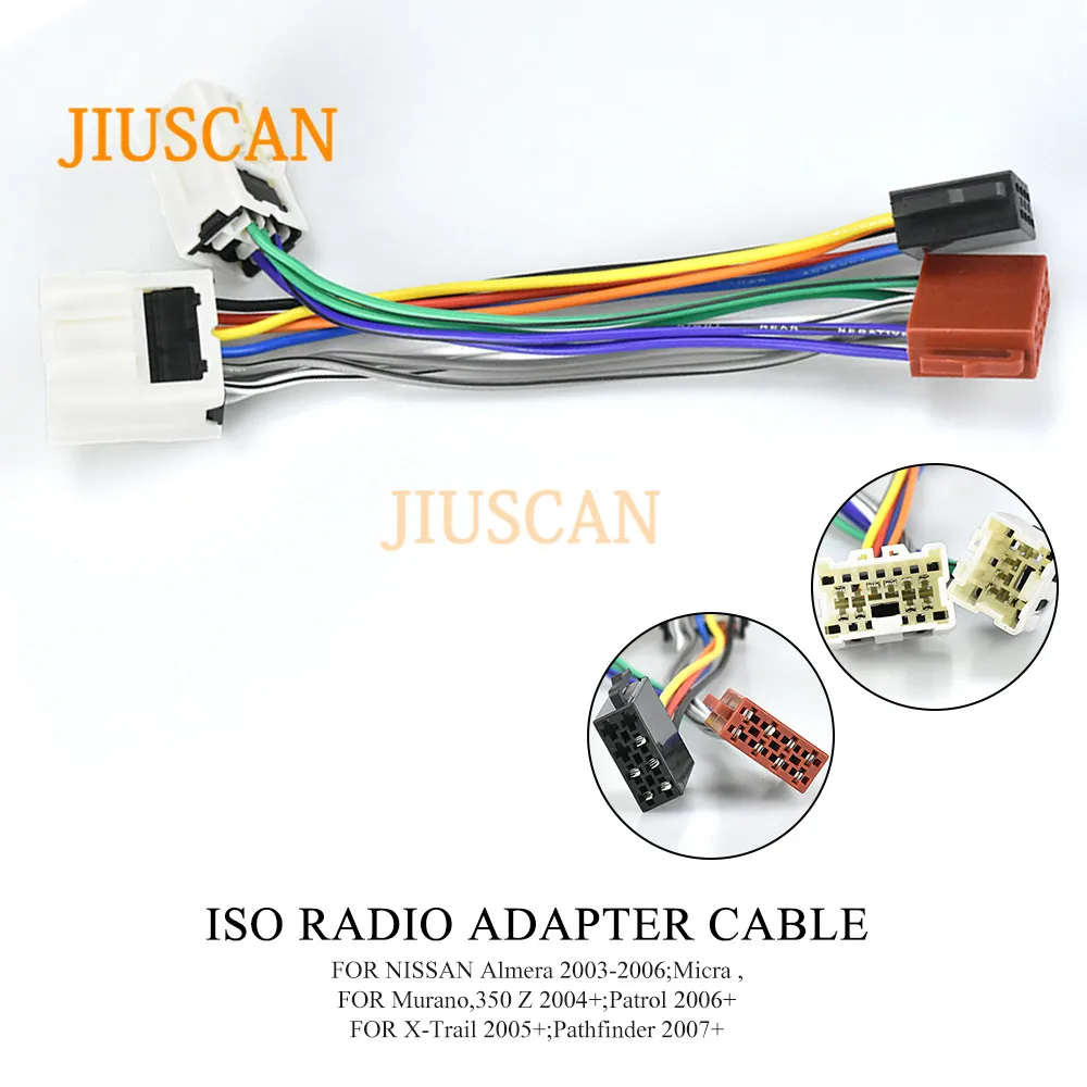 JIUSCAN 12-020 ISO радио адаптер для NISSAN 2003+(выберите модели) жгут проводов разъем свинцовый ткацкий станок кабель штекер Адаптер стерео