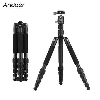 

Andoer Portable 58 Inch Travel Camera Tripod Aluminum Alloy Folding Tripod Stand with Panorama Ball Head Quick Release Plate