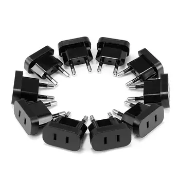

10 pcs EU Plug in Adaptor Electrical US to EU Plug Adapter Converter Sockets US China Travel Adapter European AC Charger Outlet