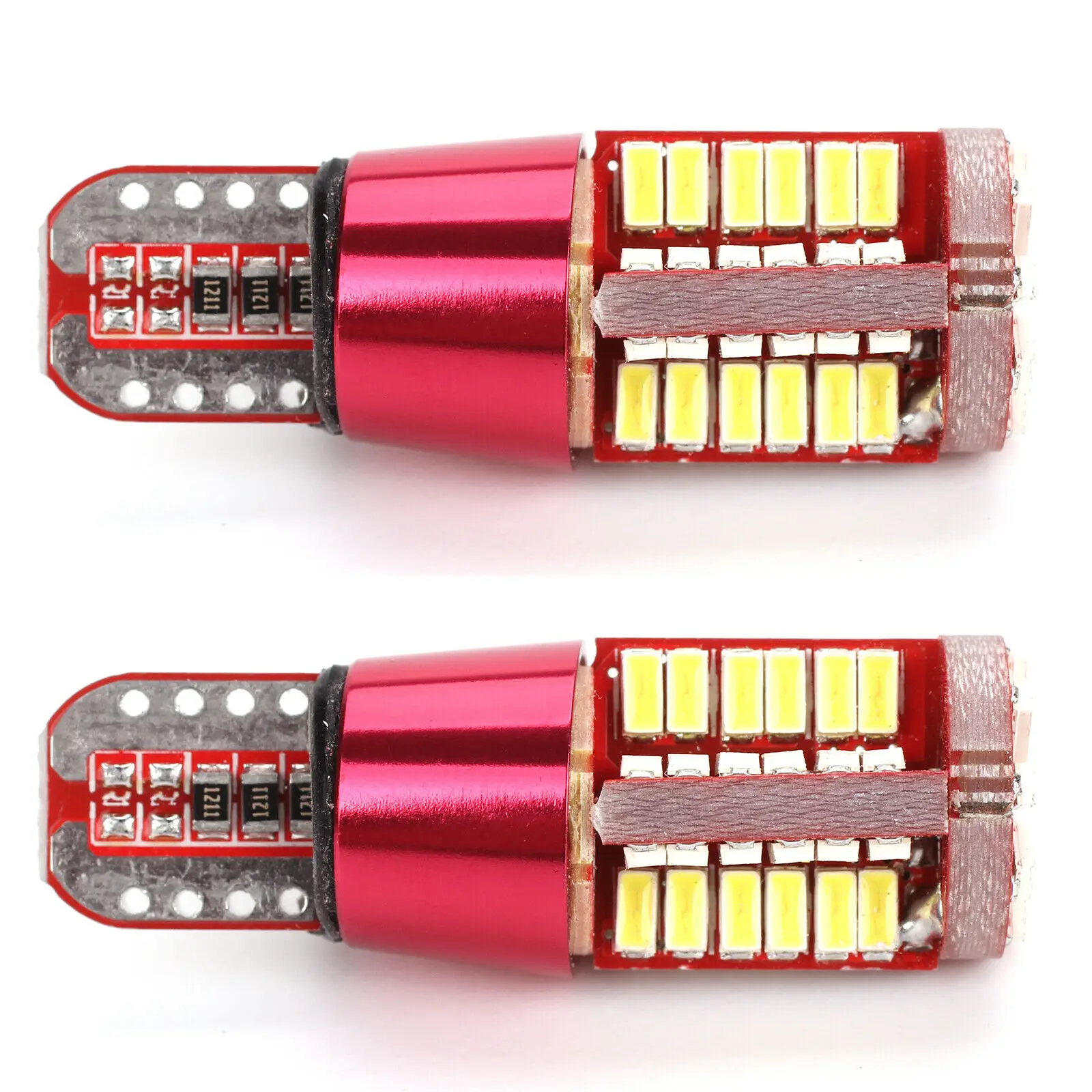 

2PCS T10 LED Car Wedge Light Bulb Red Warning Reverse Lamp 12V Interior Reading Light Exterior License Plate Lamp Universal