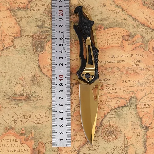 Folding Gold HS инструменты CSGO Karambit охотничий нож в стиле игры "Counter-Strike" выживания тактический коготь нож Карманный Самообороны обидный кемпинг инструмент - Цвет: Folding Gold