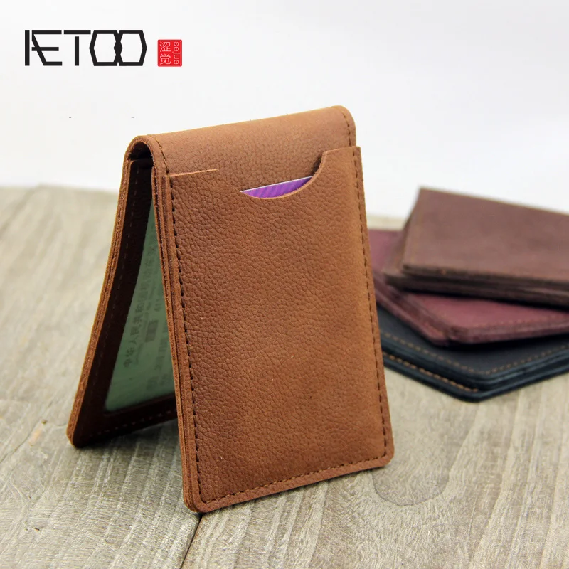 

AETOO Handmade cowhide driver's license bag, driving license holster, men's multi-function card bag