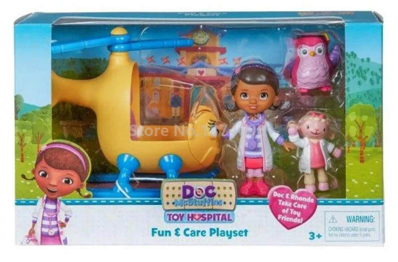 Doc McStuffins игрушка больница веселье и уход игровой набор Doc кукла Ронда вертолет Lambie и проф. Hootsbs фигурка совы игрушки подарки