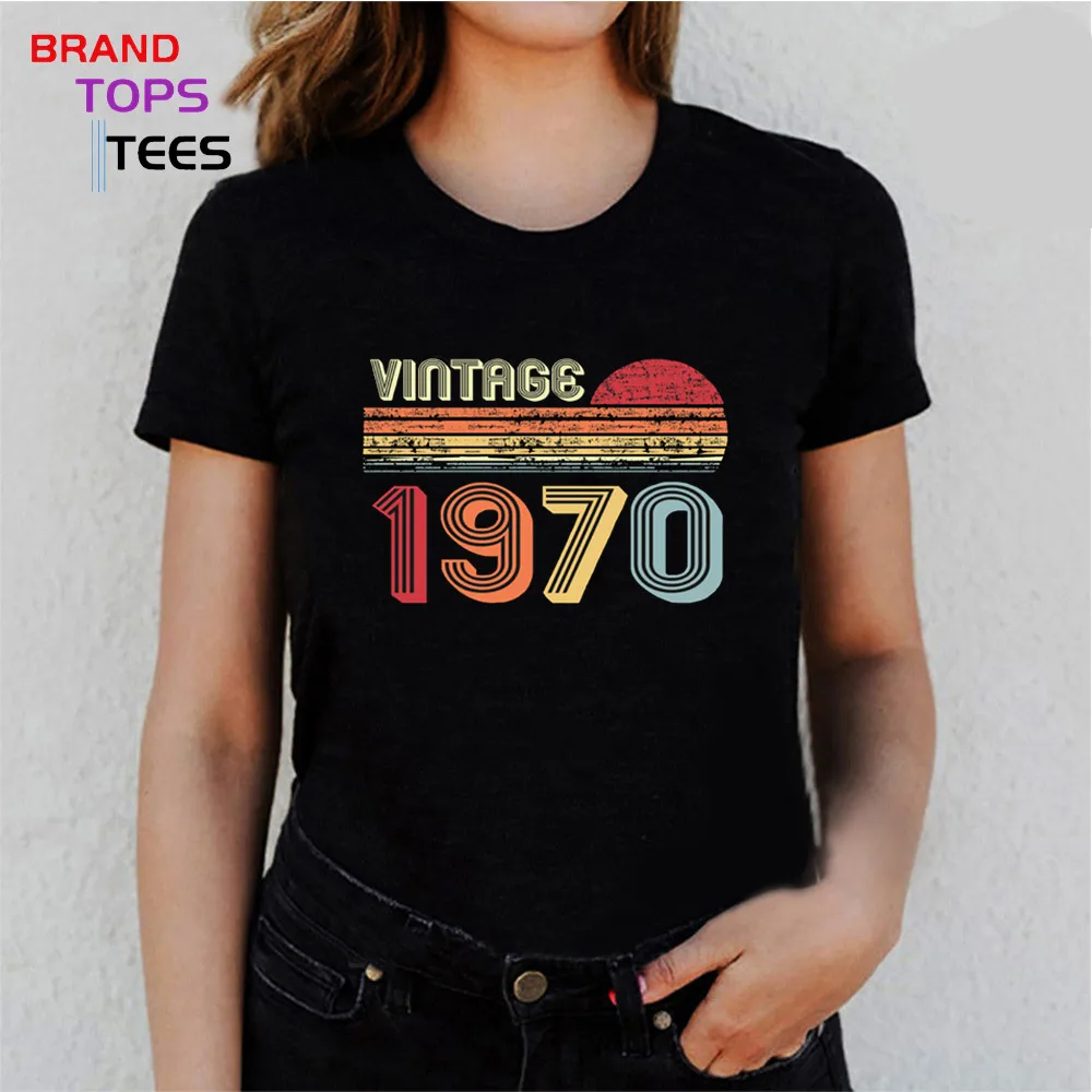 Werkelijk Microbe rommel Vintage 1970 Original Parts T Shirt Women 50 Years Old Tshirt Made In 1970  T-shirt Women Retro 50th Birthday Gift Tee Shirt - T-shirts - AliExpress