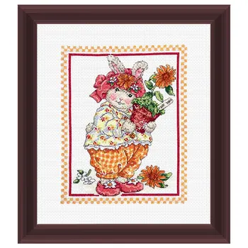 

Precisely printed Fishxx Cross Stitch Kit A222 Sunflower Bunny Home Handmade Embroidery Rural Style Cute cartoon pattern