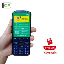 Maxfone v13 push-button telefones celulares com 2.8 polegada 1800mah quad sim câmera bluethooth spotlight alto-falante grande fm barato telefone móvel