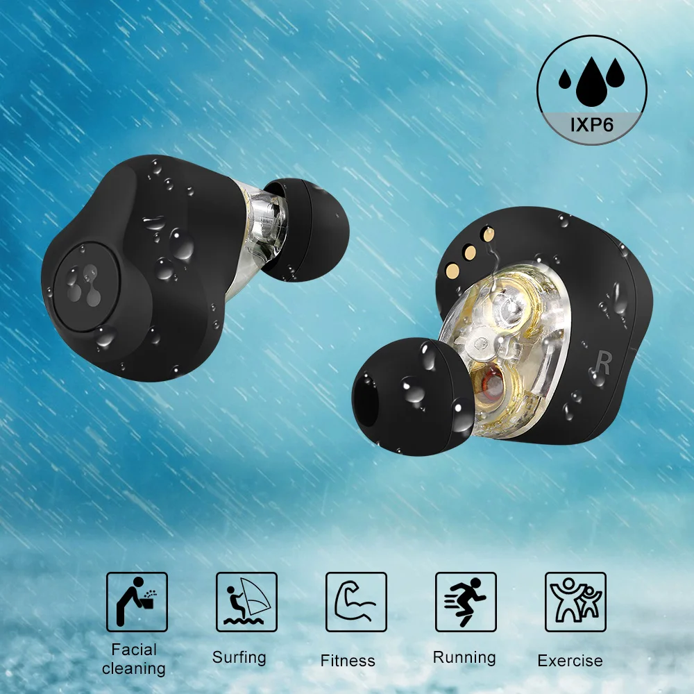 2020 SYLLABLE S115 TWS Earphones Dual Dynamic Drivers 4 Speaker Sound Strong bass of QCC3020 chip 10 hours headset S115