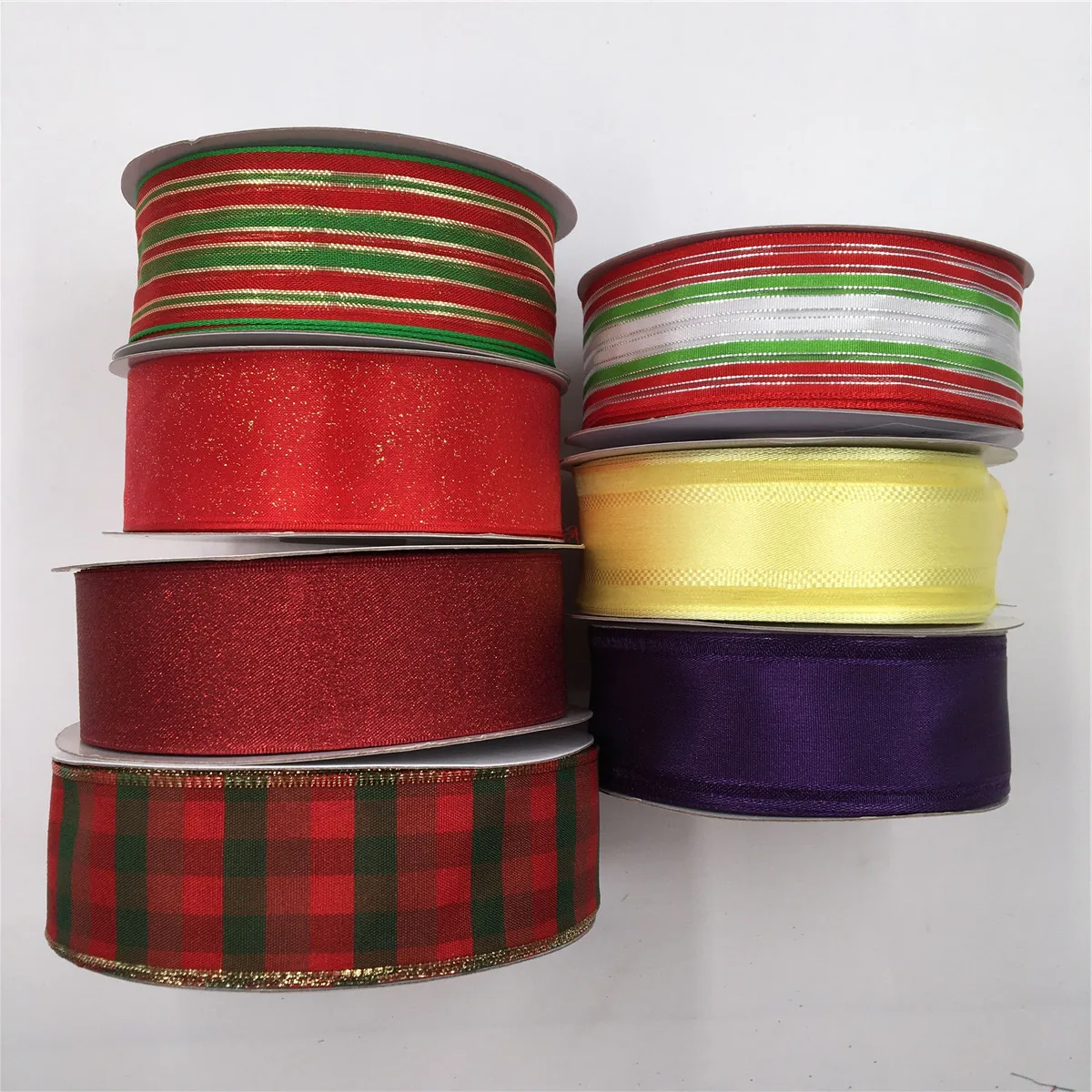 

25Yards 38mm Wired Edge Christmas Ribbon Stripes Gold Line Organza Glitte for Gift Box Packaging Wrapping Decoration DIY 1-1/2"