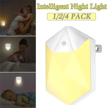 

Smart LED Night Light AC110-240V LED Light-controlled Wall lamp light Hallway Bathroom Bedroom Kid Warm White Lamp