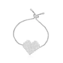 ZOZIRI band 925 стерлингового серебра Монако, ювелирные изделия художника браслет для женщин Регулируемый размер любовь сердца пиксела Браслеты mujer подарок для девочек