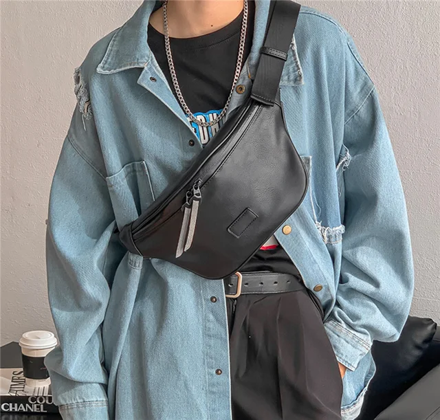 chanel waist bag blue men