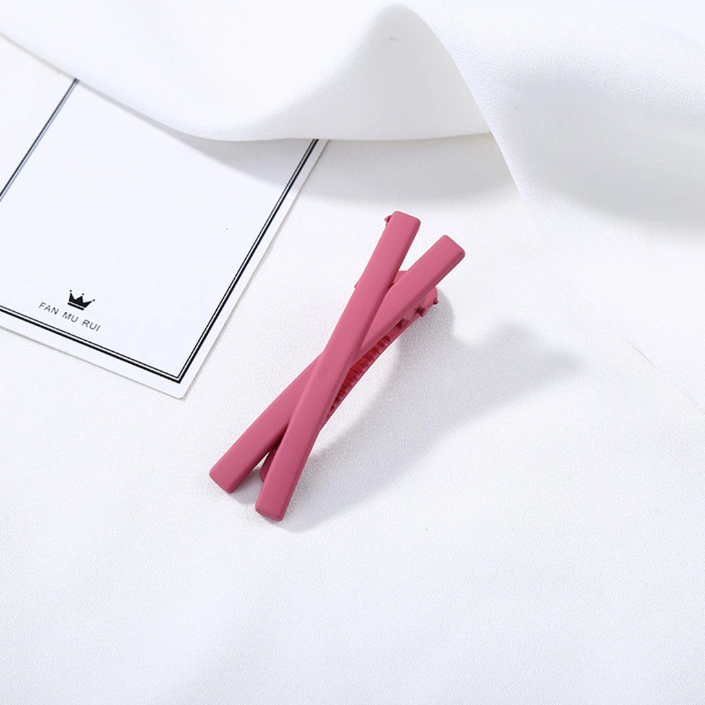 Girls Woman Barrettes Hair Clips Cross Side Candy Color Frosted Clip Liu Hai Clip Frosted Hairpin Children Accessorie 830