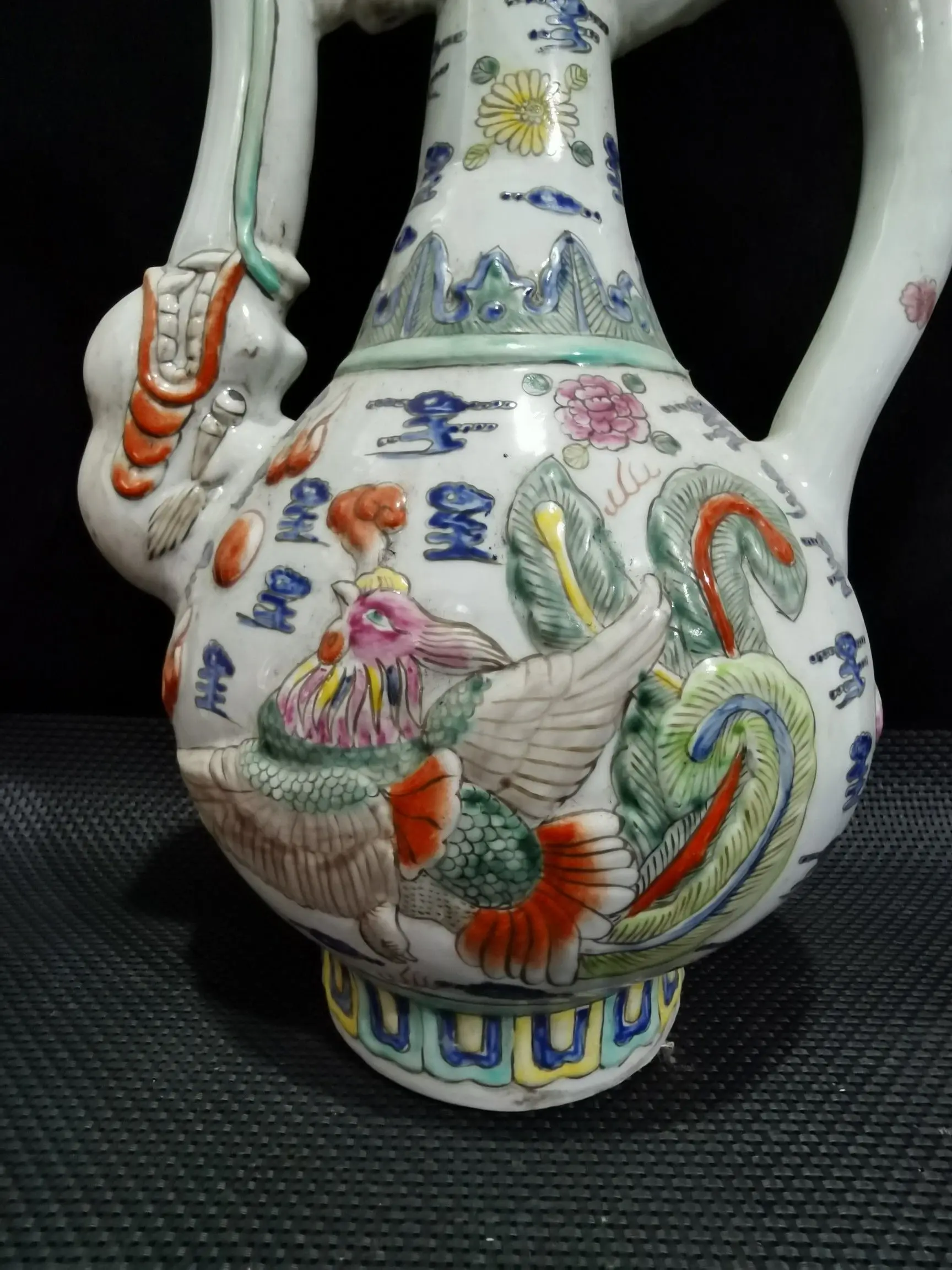 Редкий китайский античный керамический чайник, в хорошем состоянии, с знаком династии Цин