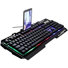 Gaming Keyboard and Mouse Combo,Wired Keyboard with Colorful Lights and Mouse with 4 Adjustable DPI for Gaming for PC/laptop/MAC backlight game keyboard and mouse suit wired gaming keyboard and mouse combo 104 kyes gaming keyboard with wired 6d mouse kx04