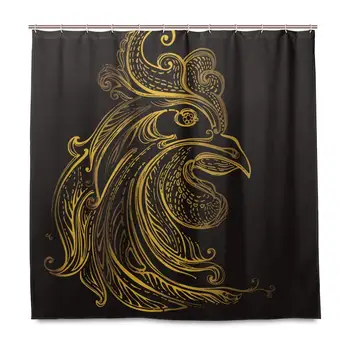 

Rooster Head Texture Shower Curtain 3D Printing Waterproof Coated Polyester Fabric Bathroom with 12 Hooks 71 inches