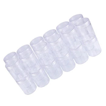 

24x Clear Empty Box Jewelry Beads Containers Cosmetic Jar Refillable Bottles