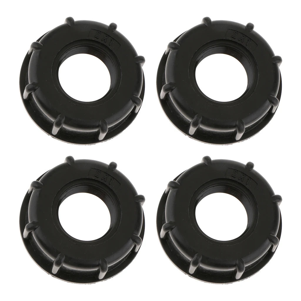 4pcs Water Tank Connector Bulkhead Tank Fitting, (1inch) IBC Tote Tanks Drain Adapters - Thick Thread