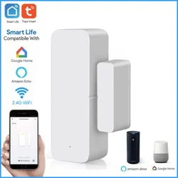 Tuya WiFi Smart Door Sensor Door Open/Closed Detectors Magnetic Switch Window Sensor Home Security Alarm With Alexa Google Home