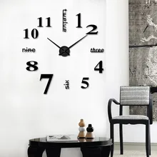 DIY creativo 3D Reloj de pared acrílico decorativo cocina Relojes de pared sala de estar comedor decoración del hogar Reloj de pared