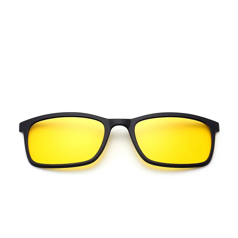 Поляризованные солнцезащитные очки для мужчин и женщин с магнитным зажимом TR90 оптические очки кошачий глаз по рецепту полная оправа водительские очки - Название цвета: yellow  no leg