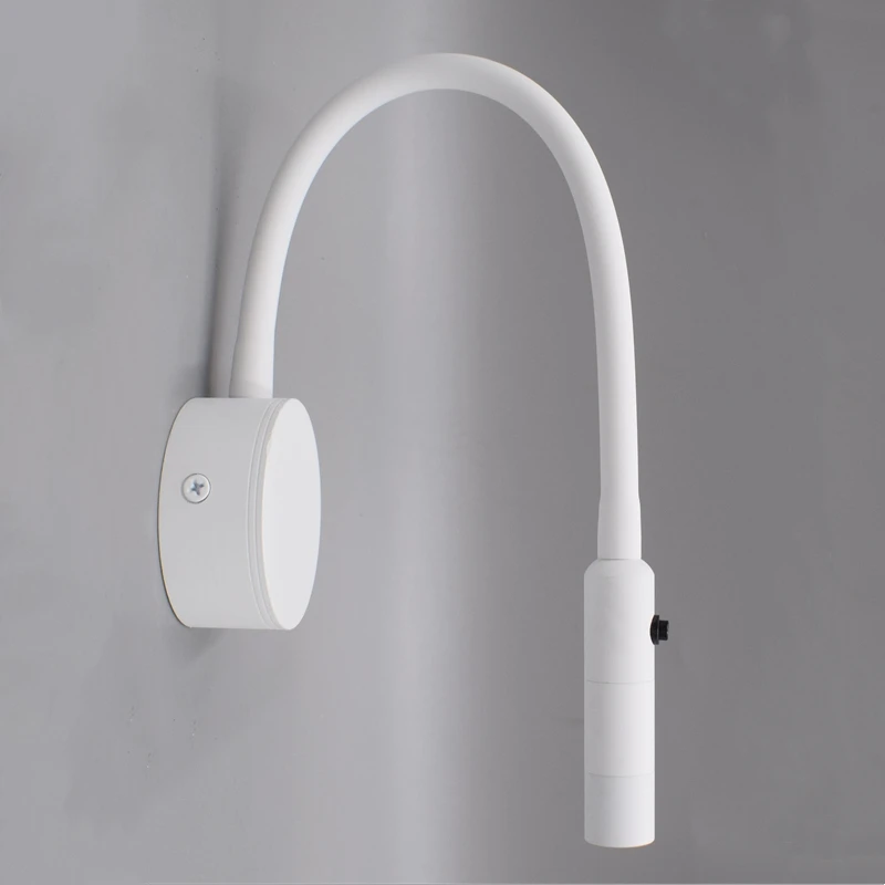 Modern LED Reading Wall Lamp 1W/3W Flexible Hose Bedside Wall Mounted Sconce Bedroom Study Book Wall Light With Switch AC85-265V art deco wall lights