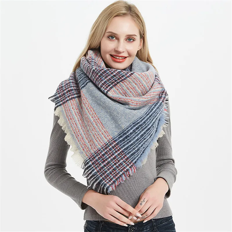 

Designer brand women scarf fashion plaid winter scarves for ladies cashmere shawls wraps warm neck square Bandage pashmina