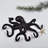Hook up Octopus Hook/Coat Hook Antique Decorative Wall Hanging, Cast Iron 10 inch Key Ring Wall Decoration, with 6 Tentacles. 2