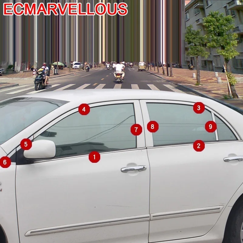 

Auto Window Automobile Modified Chromium Car Styling Sticker Strip Protecter Accessories 07 08 09 10 11 12 13 FOR Toyota Corolla