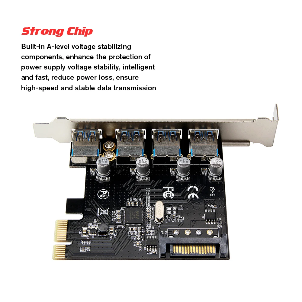Компьютерная шина PCI E 4 USB3.0 Порты карты расширения Express карта адаптера с жесткими